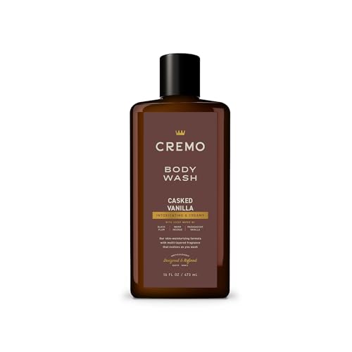 Cremo Body Wash Men, Notes of Black Plum, Warm Incense, and Madagascar Vanilla, Rich-Lathering Casked Vanilla, 16 Fl Oz