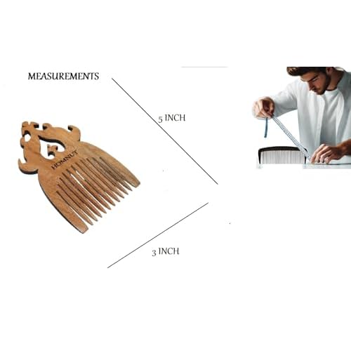 Unisex Sandalwood Hair Comb | 5 x 3 Inch Wooden Comb for Hair, Beard & Moustache | Portable, Pocket-Sized Grooming Accessory
