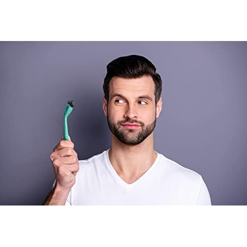 Preserve Shave 5 Five Blade Refillable Razor, Made from Recycled Materials, Navy Blue and Preserve Five Blade Replacement Cartridges for Preserve Shave Five Recycled Razor (4 Count) Bundle