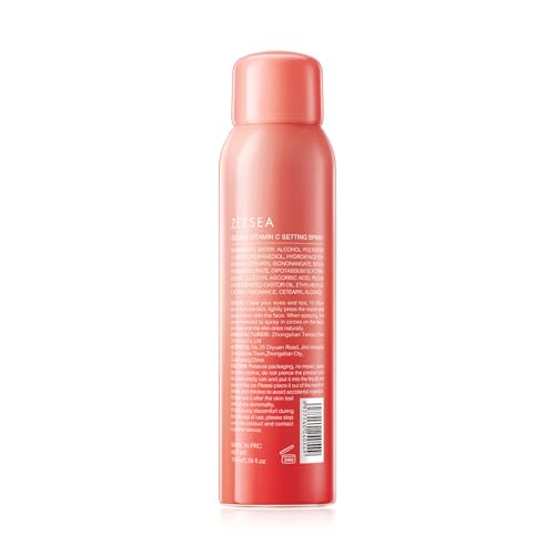 zeesea Vitamin C Hydrating Makeup Setting Spray for Face,Waterproof Make up Setting Fixer Mist type Spray,Long-lasting for 16 hours,Oil Control, 3.52 Fl oz, 100 ml