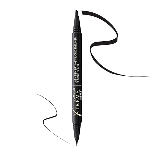 Xtreme Lashes Lash Densifying Liquid Eyeliner, Classic Black, Smudge-Resistant, Dual-Tip, Long-Lasting Make Up, Hypoallergenic, Safe for Eyelash Extensions
