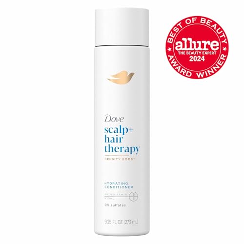 Dove Density Boost Hydrating Conditioner Scalp Therapy for Dry Hair,with Vitamin B3,Zinc and 0% Sulfates,9.25 oz,(Pack of 2)