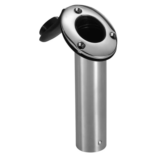 Attwood 66362-7 Stainless Steel Flush Mount Rod Holder, 2-Inch Diameter, 7 ¨ö Inches Long, 30-Degree Top Flange, Open Base End