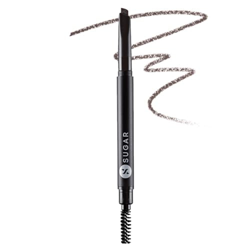 SUGAR Cosmetics Arch Arrival Brow Definer with Spoolie Lasts Upto 12hrs Pigmented Eyebrow Pencil Long Lasting & Natural Finish 3.5gm 1 count (Pack of 1) 02 Taupe Tom (Grey Brown)