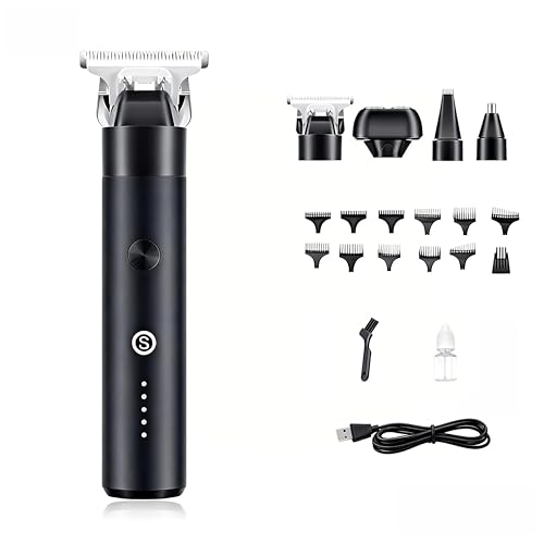 Beard Trimmer for Men - Portable £¦ Metal Body£¬Electric Razor Shaver - IPX7 Waterproof Strong Power£¬4 in 1 Cordless Hair Clipper Trimmers Set for Beard Hair Nose Body Face£¬Gifts for Men (V53)