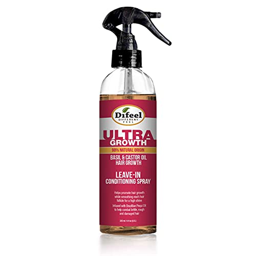 Difeel Ultra Growth Basil & Castor Hair Oil Leave in Conditioning Spray 6 oz.