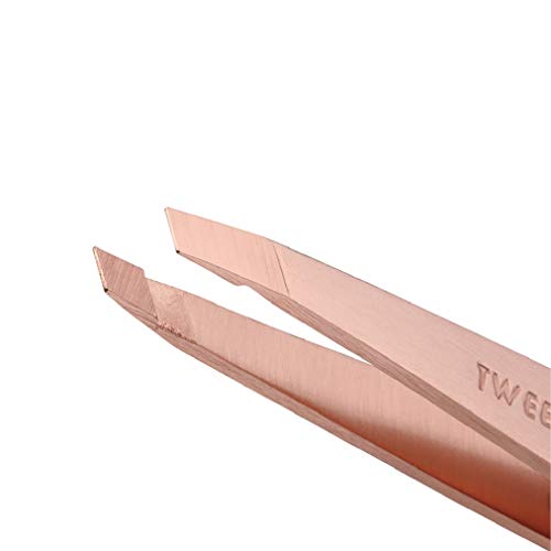 Tweezerman Rose Gold Petite Point and Slant Set with Travel Case, (Pack of 2)