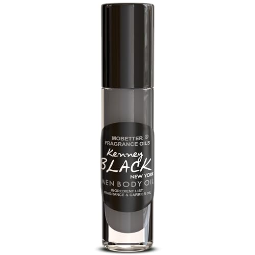 MOBETTER FRAGRANCE OILS Kenney Black New York Men Fragrance Body Oil 0.33 Oz Roll On Glass Bottle, Travel Size, Long Lasting