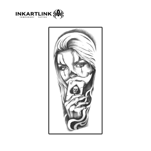 INKARTLINK Semi-Permanent Tattoo Stickers, Creative Halloween Adult Art Temporary Tattoos, Party Supplies, Waterproof, No Glue Required, Non-reflective, Lasts 1-2 Weeks ((Mexican Day of the Dead 1)