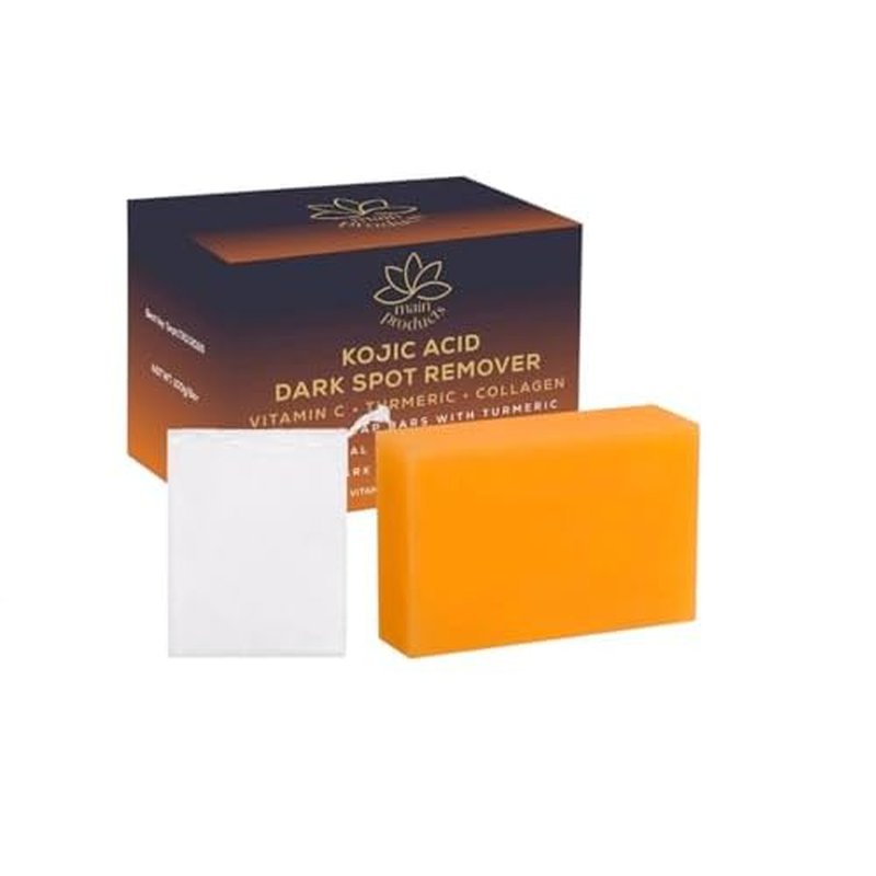 Kojic Acid Dark Spot Remover Soap Bars with Vitamin C, Retinol, Collagen, Turmeric - Original Japanese Complex Infused with Hyaluronic Acid, Vitamin E, Shea Butter, Castile Olive Oil