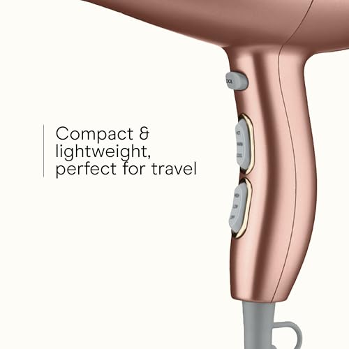 Conair INFINITIPRO BY Frizz Free Compact Hair Dryer ~ 2x the Shine 3x the Frizz Control, dusty rose, 1 Count