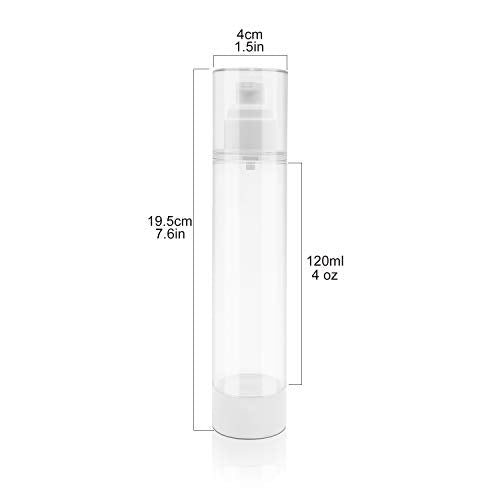 TRENDBOX 120ml / 4oz Airless Vaccum Pump Travel Bottles for Lotions, Cream - 12 Pack