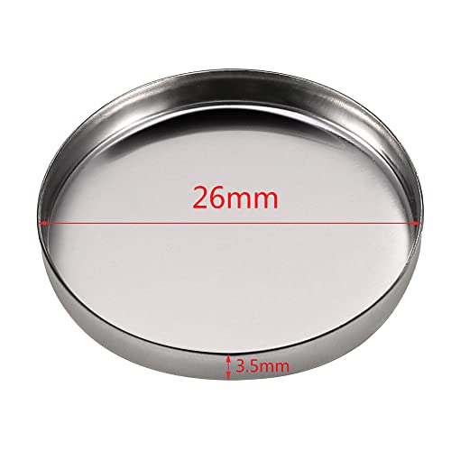 Pangda 50 Pack Empty Eyeshadow Pans 26 mm Magnets Cosmetic Palettes Round Metal Makeup Pan for Eyeshadow Blush Lipstick Organizer