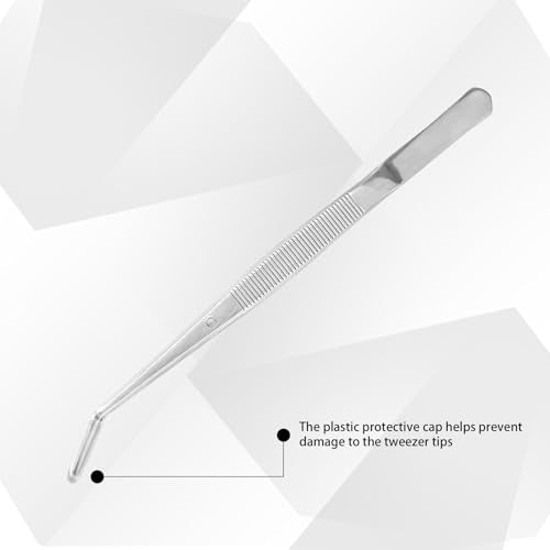 36 Pcs Stainless Steel Tweezers Multipurpose Sewing Machine Forceps Bulk with Curved Serrated Tip for Crafting (Silver)