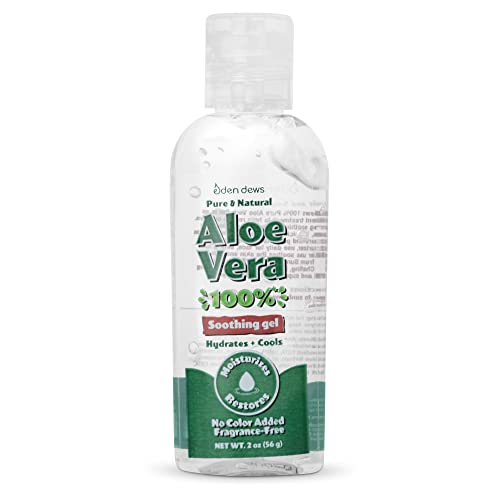 Organic Aloe Vera Gel 100% Pure & Natural Gel, Moisturizing, Face Skin & Hair Care, Made in USA, Unscented (3, (2 Oz))