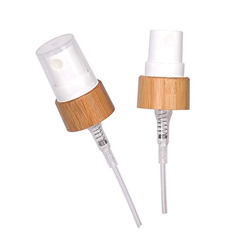 6 Pack,50ml/1.7 oz Frosted Glass Fine Mist Atomiser,Empty Thick Glass Perfume Atomizer Spray Pump Bottle with Bamboo Cap Travel Refillable Vial for Liquid Fragrance Cosmetic Container