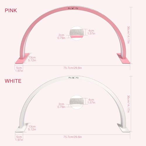 KADS Half Moon Nail & Lash Light - 29In Wide Desk Lamp, 3 Color Temperatures 3000k-6500k, White