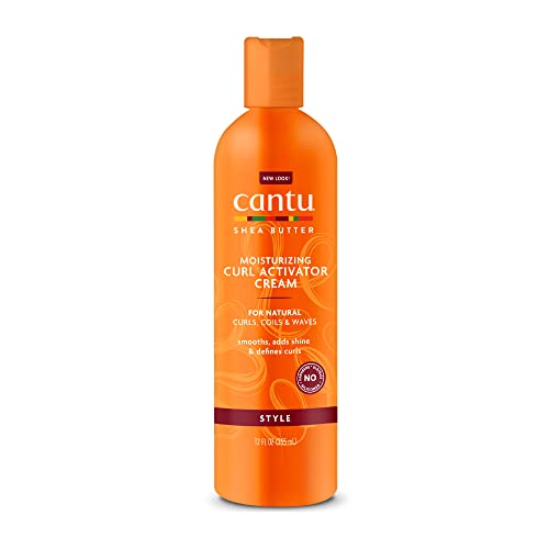 Cantu Leave-In Conditioning Repair Cream with Argan Oil, 16 oz (Packaging May Vary) & Moisturizing Curl Activator Cream with Shea Butter for Natural Hair, 12 fl oz