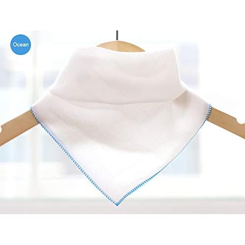 Angel-In-Moms [15 Packs] Natural Cotton 100% Soft Muslin Gauze Handkerchief, Face Washcloths, Makeup Remover Thin Towels, Wide Size 14 inch x 14 inch, Reusable Napkins Hankies Bath Towel (Blue)