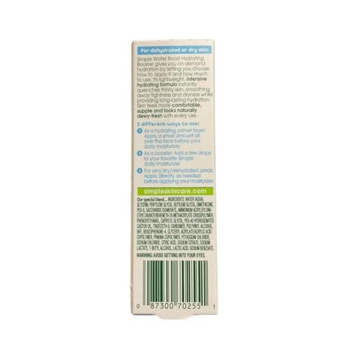 Simple Water Boost Hydrating Booster, Dry Sensitive Skin, 0.85 fl oz (Pack of 2)
