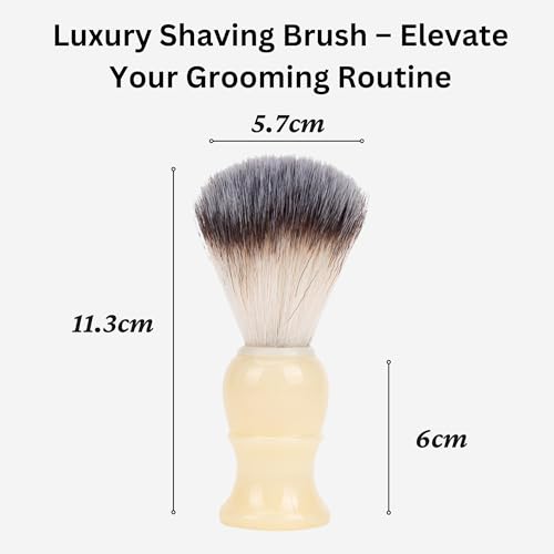 Premium Badger Shaving Brush for Men ? Soft Bristles & Wood Handle | Perfect Shaving Cream Brush for Wet Shave | Luxury Gift for Men, Dad & Boyfriend, Off White