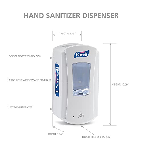 PURELL LTX-12 Touch-Free Hand Sanitizer Dispenser, White, for PURELL LTX-12 1200 mL Hand Sanitizer Refills (Pack of 1) - 1920-01