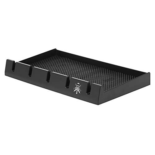 Salon Barber Clipper Tray Anti-Slip Salon Clippers Organizer Razor Case with 5 Slots Professional Hair Trimmer Holder