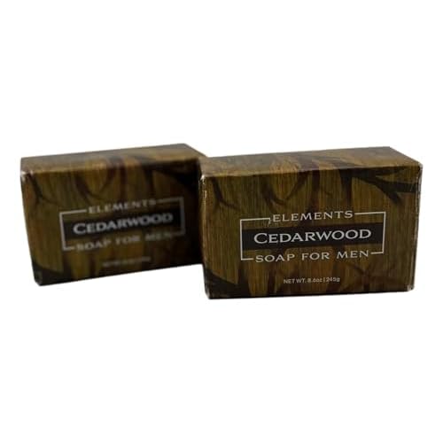 Greenwich Bay Trading Co. Elements Cedarwood Soap for Men, 8.6 oz Bars, Set of 2