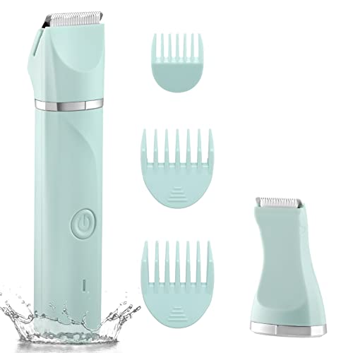 AREYZIN Women's Body Grooming Duo Pack: Matching Electric Bikini & Body Shaver Set (Green & Pink)