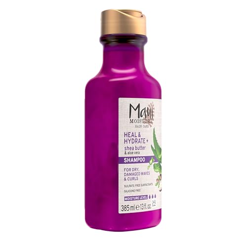Maui Moisture Heal & Hydrate + Shea Butter Shampoo to Repair & Deeply Moisturize Tight Curly Hair with Coconut-& Macademia Oils,Vegan,Silicone,Paraben-& Sulfate-Free,13 fl oz,(Pack of 2)