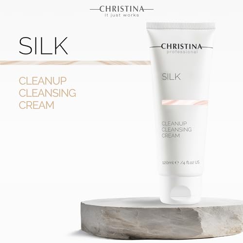 Christina Silk CleanUp Cleansing Cream for Face | Oil-Free Gel Texture, Relieves Irritation, Moisturizing Effect, Suitable For Dry & Sensitive Skin | 24-Hour Care, Ideal for Face Makeup Removal 120ml