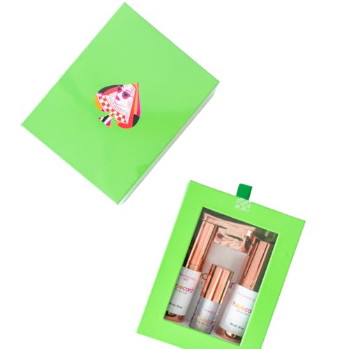 Facecard Facial Set Hydration Kit, Travel Friendly size Hydrating Skincare Set, Face Mist, Serum, Under Eye Patches, Sheet Mask, Lip Balm Vegan & Cruelty-Free