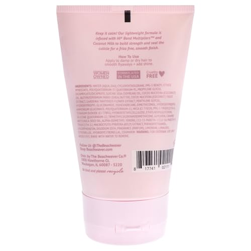 The Beachwaver Co. Keep It Calm Smoothing Cream - Full Size (3.8 Oz) Styling Cream for Smooth, Sleek Hair Anti-Frizz Flyaway Tamer w/HiX Vegan Bond Multipliers Polynesian Pink Sugar(Pack of 2)