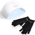 SUNUV UV LED Nail Lamp, UV Light Gloves for Gel Nails, Fingerless Gloves with UV Protection, Nails Dryer for Gel Nail Polish Curing Lamp with Sensor 2 Timers SUN9C Blue
