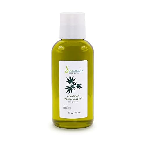 Soapeauty Hemp Seed Oil Unrefined Cold Pressed | Massage & Body Oil | for Skin, Face, Hair, and Soap Making | Carrier for Essential Oils | Rich in Omega Fatty Acids ? 4 Fl Oz