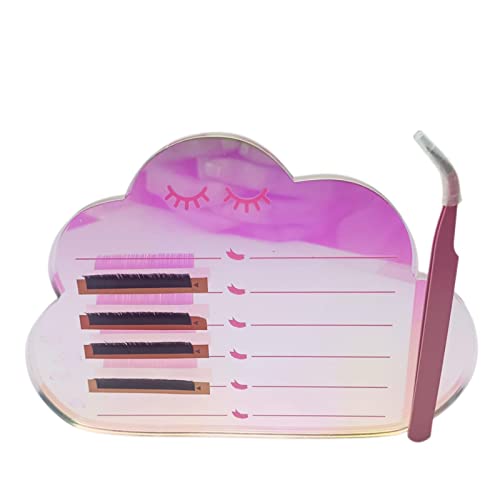 Dazzling Eyelash Grafting Pallet, Acrylic Lash Tile holder, Makeup Palette Eyelash Extensions Storage Gasket Pads with Suction for Tweezers (Cloud-Shaped C)