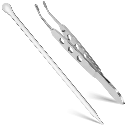 iplusmile Meibomian Gland Expressor & Eyelid Massage Tweezers Tool - Stainless Steel Forceps for Dry Eye Stye Relief, Eye Gland Care