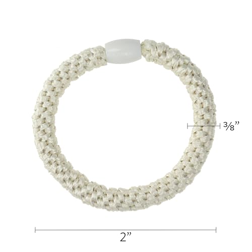 L. Erickson Blonde Hair Ties for Thick Hair, Grab & Go Ponytail Holders, 8 Pack, Minimal Neutrals, Thick No-Crease Bands with Strong Hold, Damage-Free Design, Clean Earthy Mix