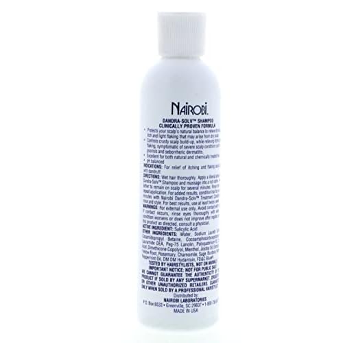 Therapeutic Dandra-Solv Moisturizing Shampoo for Unisex By Nairobi, 8 Ounce