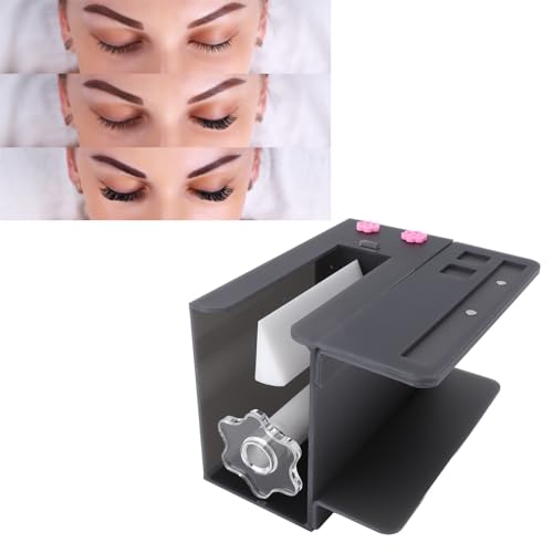 Eyelash Flowering Machine, 6.89in False Eyelash Separator with 10 Eyelash Glue Cups, Professional Portable Acrylic Gift for Women Practical Lash Fan Maker Root Splitter (Black)