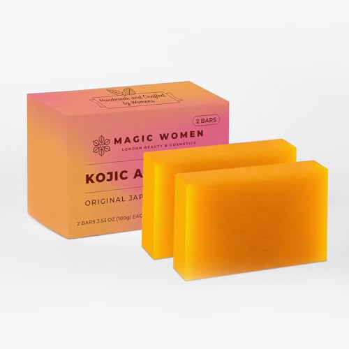 Kojic Acid Soap Dark Spot Remover ? 2 Bar (3.5 oz Each) with Vitamin C, Retinol, Turmeric, Natural Skin Brightening