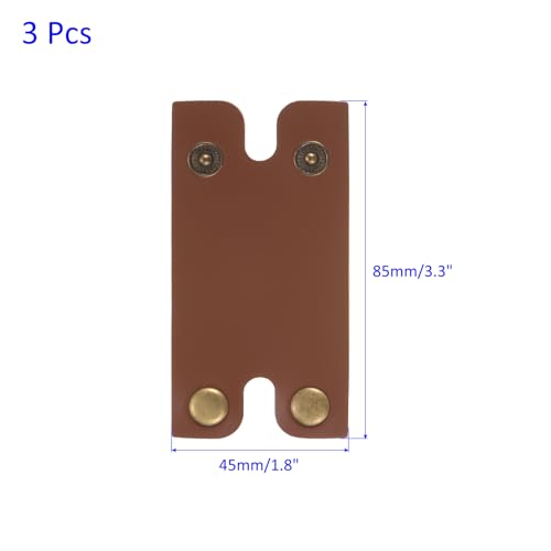3 Pack Razor Cover Protective Sheath - Double Edge Leather Safety Razor Protective Sheath Travel Cover, Apply to Shaver Razor (3.3 x 1.8 Inch, Brown)