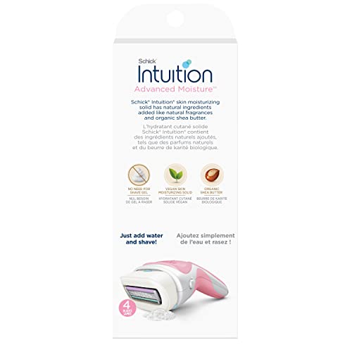 Schick Intuition Advanced Moisturizing Womens Razor with Shea Butter, 1 Handle with 2 Refills