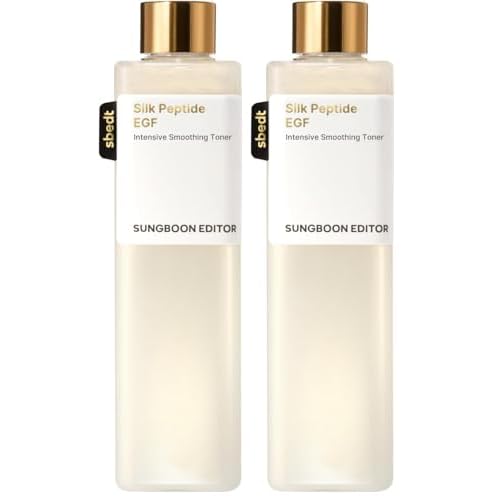 SUNGBOON EDITOR Silk Peptide EGF Facial Toner with Copper Peptides for Sensitive Skin | Moisture & Smoothing Care for fine Lines | Firm-Looking Radiance | Korean Skincare 10.14 fl oz (Pack of 2)