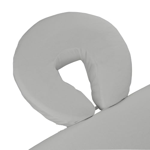 Pack of 20, Premium Microfiber Face Cradle Covers - Ultra Soft Fitted Massage Table Cradle Cover, Spa Table Headrest Protectors (Light Grey)