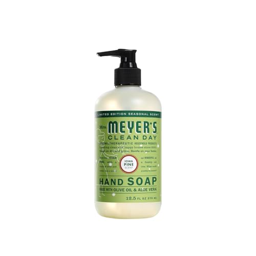 Mrs. MEYER'S CLEAN DAY Hand Soap 12.5 Fl Oz 4 Count (Variety Pack), Gingerbread + Iowa Pine + Peppermint + Snow Drop