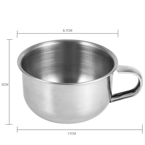 Stainless Steel Shaving Bowl Only, Stainless Steel Shaving Mug, Convenient Stylish Shave Bowl Easy to Wash, Suitable for Traditional Form of Shaving, 4.3 x 2.0in