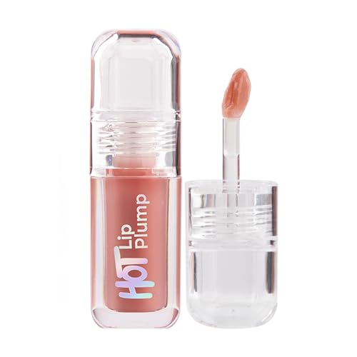 MCoBeauty - Hot Lip Plump Gloss - Fancy, Nude Shade - Moisturising Scented Lip Gloss with Precise Tapered Tip - Contains Vitamin E - Christmas Stocking Stuffers - 10ml
