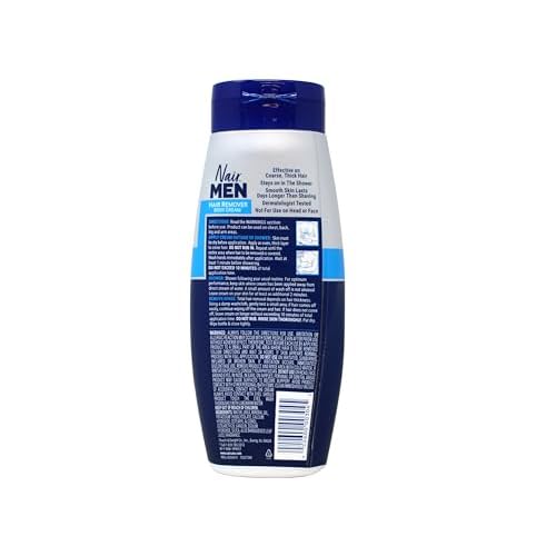 Nair Hair Remover for Men Hair Remover Body Cream, 12 oz (2-Pack)