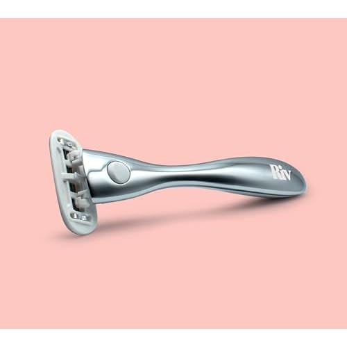 G.B.S Men's Grooming Deluxe Razor, Anti Slip Long Textured Handle, Stainless Chrome Gunmetal Black